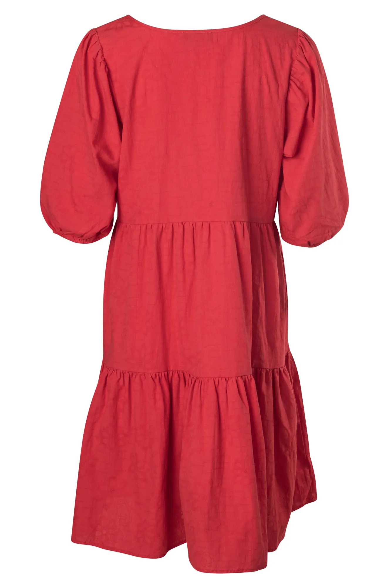 100% Cotton Short Dress | RED | 6126A1