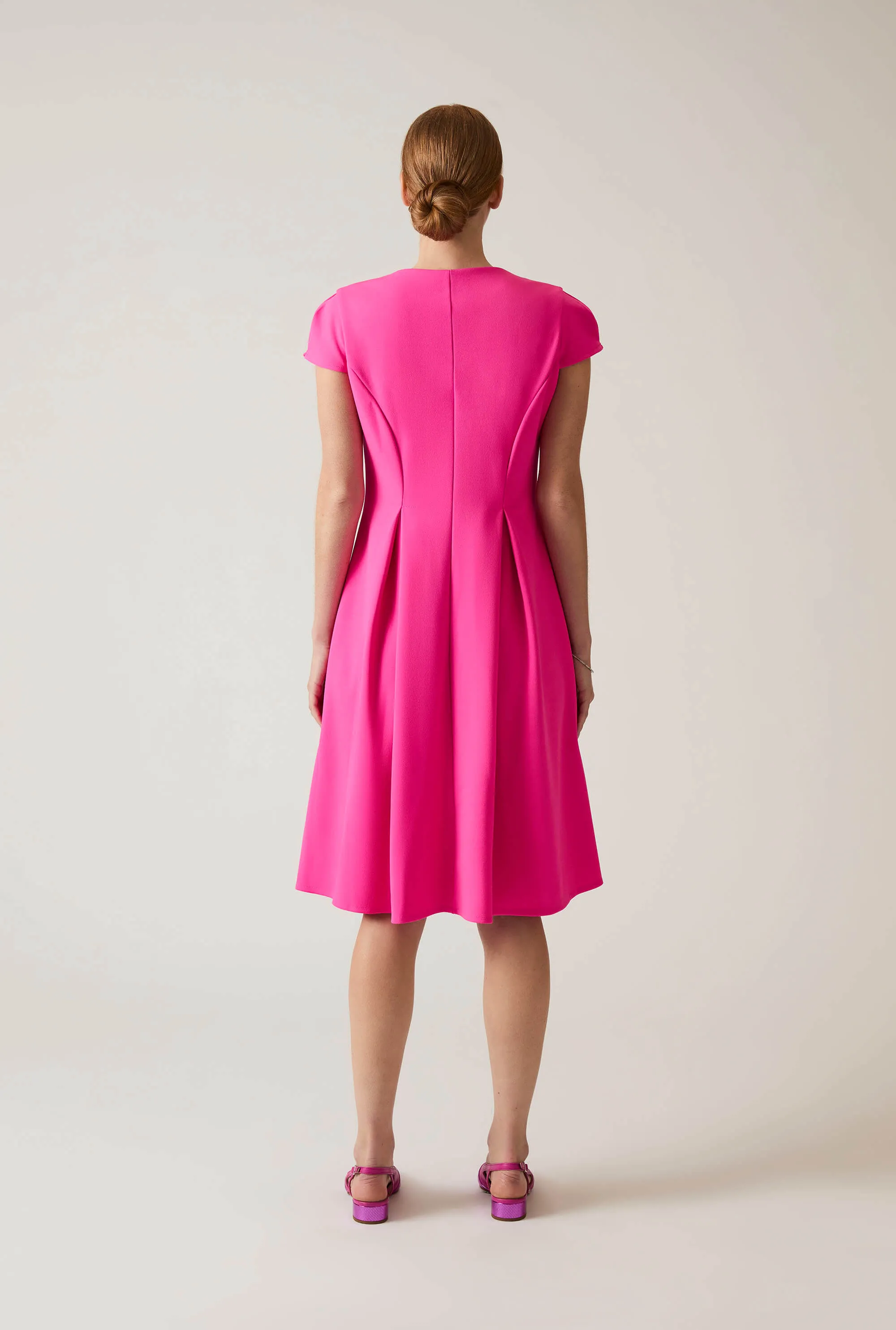 Button Fuchsia Dress