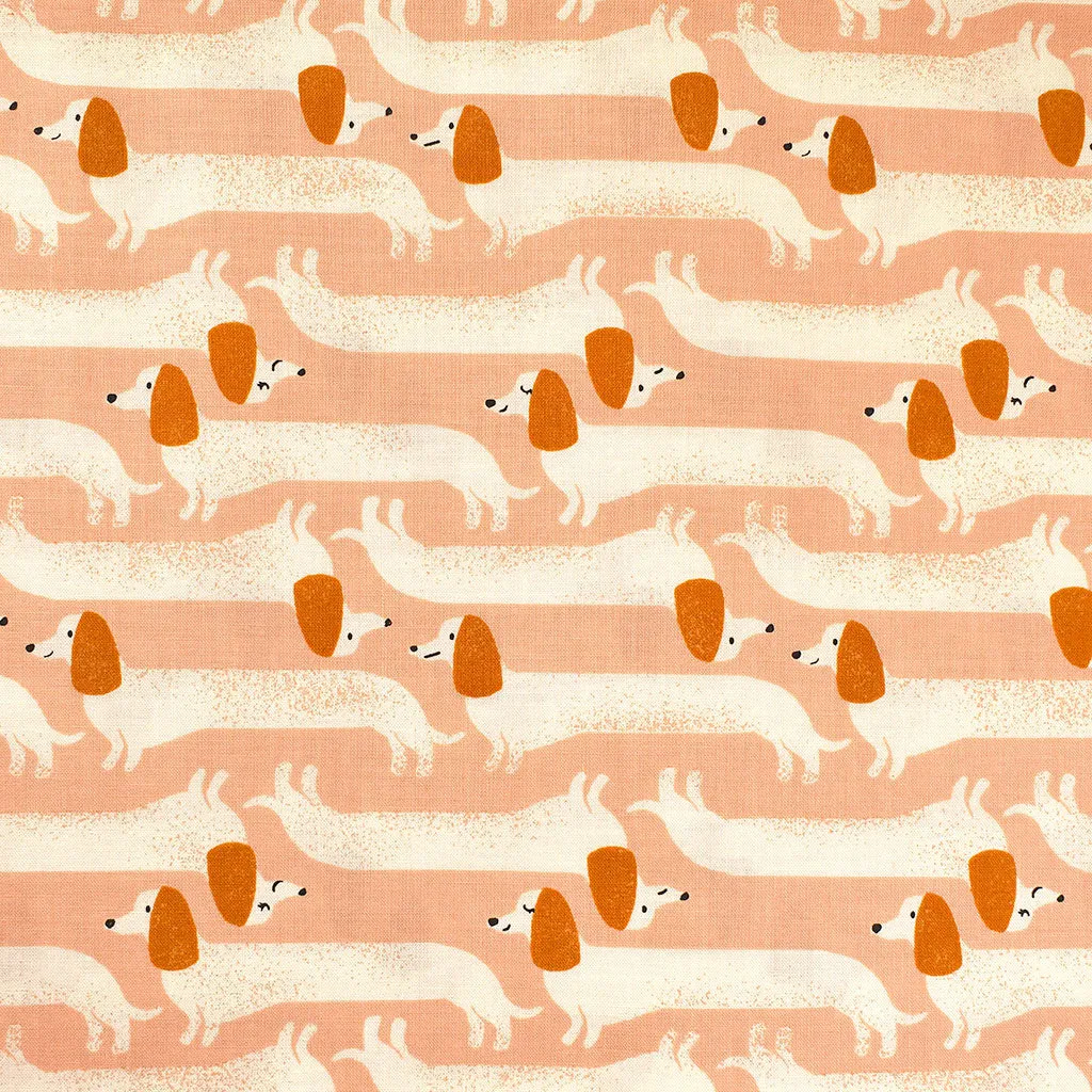 Dog Park Long Dog Stripe Premium Cotton Dahlia Peach