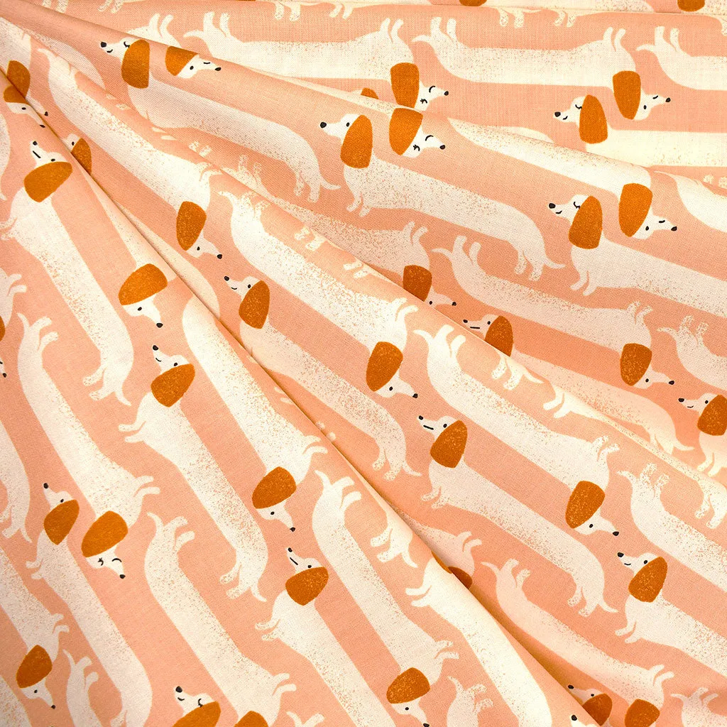 Dog Park Long Dog Stripe Premium Cotton Dahlia Peach