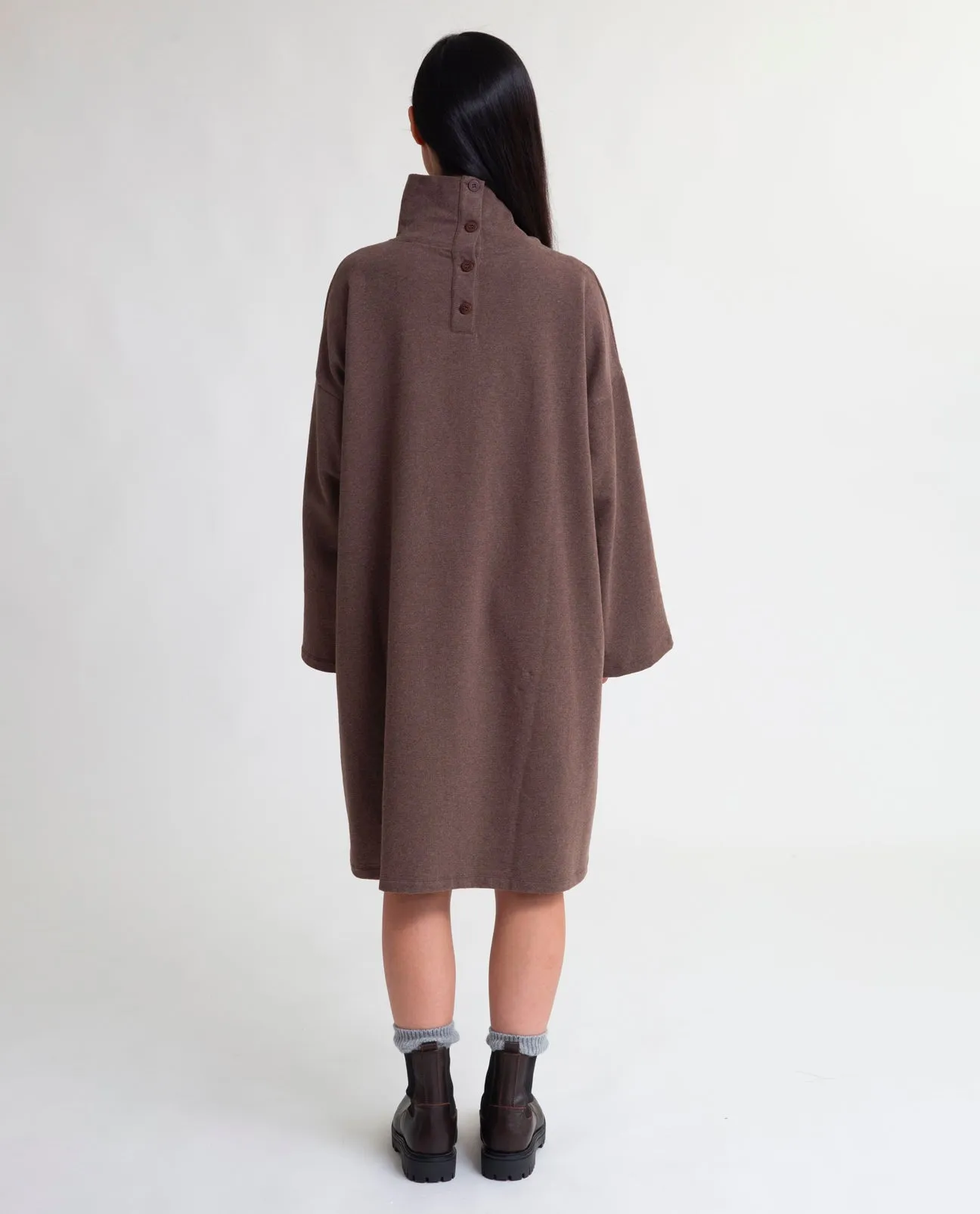 Xena Organic Cotton Dress In Brown Marl